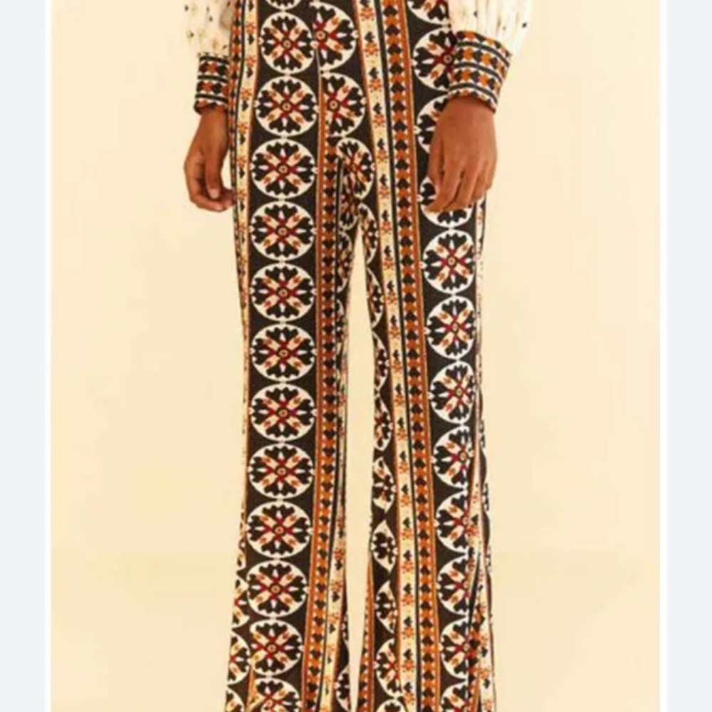 Farm Rio Mandala Flare Pants size medium